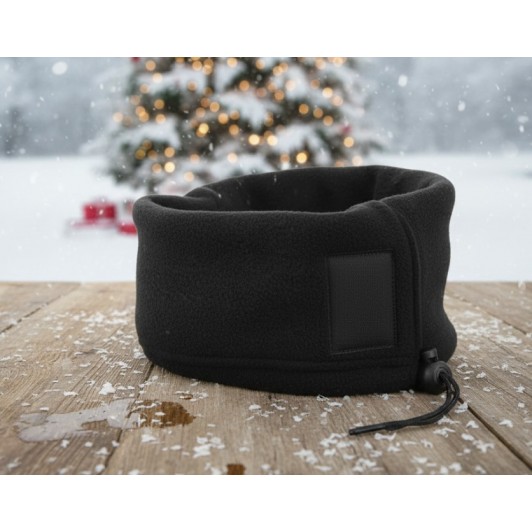 Fular circular din material fleece, moale si catifelat, cu snur reglabil, unisex