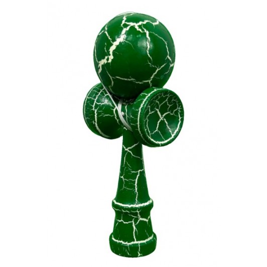Kendama Crack din lemn 18 cm, bila 6 cm – model crapat, verde/alb Kendama Crack din lemn 18 cm, bila 6 cm – model crapat, verde/alb
