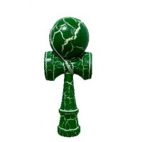 Kendama Crack din lemn 18 cm, bila 6 cm – model crapat, verde/alb Kendama Crack din lemn 18 cm, bila 6 cm – model crapat, verde/alb