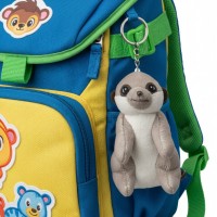 Jucarie de pluş, mini, tip breloc, suricata, bej, 8 cm