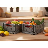 Set 2 buc lada din plastic dur, pliabila, 27x17x10 cm, 4 litri, utilizare universala
