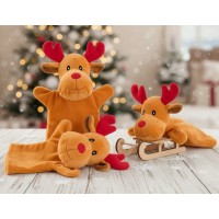 Jucarie simpatica, marioneta de plus, ren, moale si catifelat, de Craciun, 28 cm Jucarie simpatica, marioneta de plus, ren, moale si catifelat, de Craciun, 28 cm