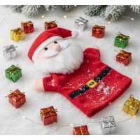 Marioneta de plus catifelata, Mos Craciun, 28 cm Marioneta de plus catifelata, Mos Craciun, 28 cm