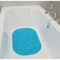 Covoras antiderapant pentru baie, albastru turcoaz, cu ventuze, 69x38 cm