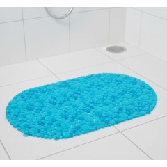Covoras antiderapant pentru baie, albastru turcoaz, cu ventuze, 69x38 cm Covoras antiderapant pentru baie, albastru turcoaz, cu ventuze, 69x38 cm