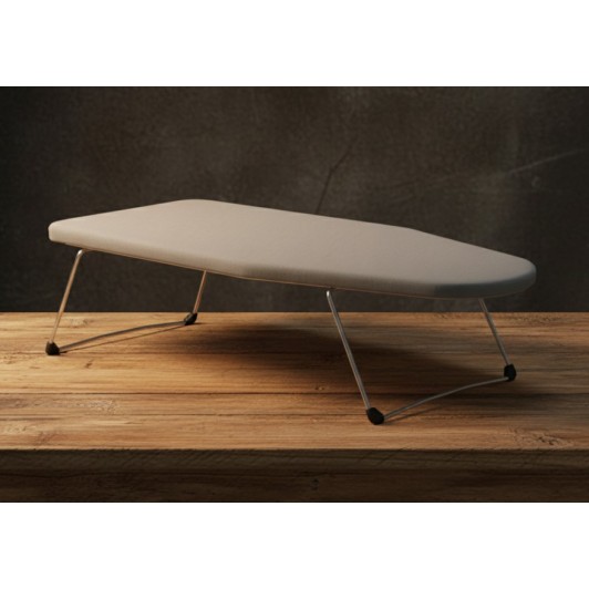 Masa de calcat mini, otel inoxidabil, husa din bumbac, 74x30x15 cm