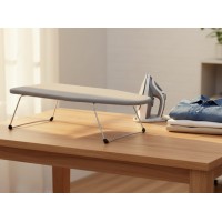 Masa de calcat mini, otel inoxidabil, husa din bumbac, 74x30x15 cm