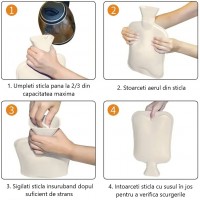 Perna cu apa calda, din cauciuc, capacitate 1 L, 26x16 cm