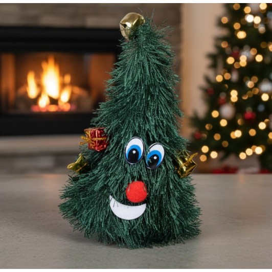 Jucarie interactiva, canta si danseaza, model Brad de Craciun, Ø7x15 cm Jucarie interactiva, canta si danseaza, model Brad de Craciun, Ø7x15 cm