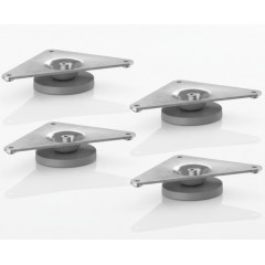 Set 4 picioare reglabile pentru mobila, din otel, cu feronerie inclusa, 11.5x8x2.5 cm