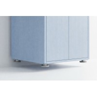 Set 4 picioare reglabile pentru mobila, din otel, cu feronerie inclusa, 11.5x8x2.5 cm