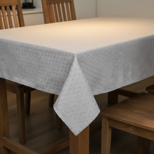 Fata de masa, gri, bumbac / poliester, 180x140 cm