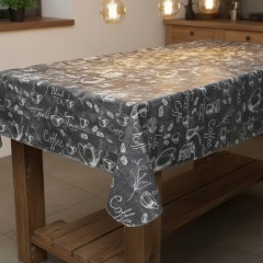 Fata de masa, gri, textil plastifiat, 180x140 cm