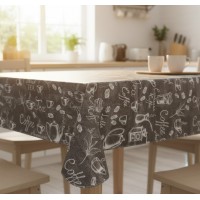 Fata de masa, gri, textil plastifiat, 180x140 cm