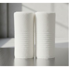 Set 2 buc prosp alb, 100% bumbac, baie/bucatarie, 50x30 cm