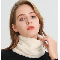 Fular circular din blana ecologica, cu snur pentru ajustare, 26x25 cm