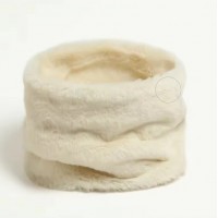 Fular circular din blana ecologica, cu snur pentru ajustare, 26x25 cm