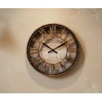 Ceas decorativ de perete, bronz, litere romane, 20 cm