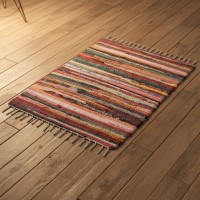 Covor rustic, din BUMBAC, 100x70 cm