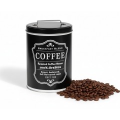 Cutie metalica cu capac, pentru cafea, 10x15 cm