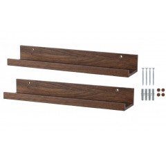 Set 2 polite din MDF, feronerie inclusa – montaj usor si organizare practica, aspect nuc, 55x12 cm