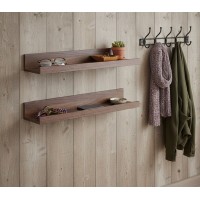 Set 2 polite din MDF, feronerie inclusa – montaj usor si organizare practica, aspect nuc, 55x12 cm