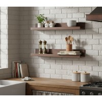 Set 2 polite din MDF, feronerie inclusa – montaj usor si organizare practica, aspect nuc, 55x12 cm