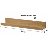 Set 2 polite, MDF, feronerie inclusa – montaj usor si organizare practica, aspect nature, 55x12 cm