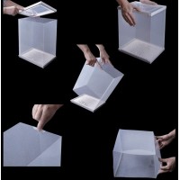 Set 4 cutii transparente pentru depozitare incaltaminte – modulare, stivuibile si usor de combinat