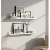 Set 2 polite perete, MDF, cu feronerie inclusa – montaj usor si organizare practica, alb, 55x12 cm