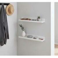 Set 2 polite perete, MDF, cu feronerie inclusa – montaj usor si organizare practica, alb, 55x12 cm