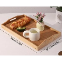 Tava / masuta pliabila, bambus, pentru mic dejun la pat si servire confortabila, 50x29.5x22 cm