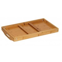 Tava / masuta pliabila, bambus, pentru mic dejun la pat si servire confortabila, 50x29.5x22 cm