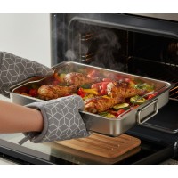 Tava cu gratar din inox, pentru cuptor, 40x32x7 Tava cu gratar din inox, pentru cuptor, 40x32x7