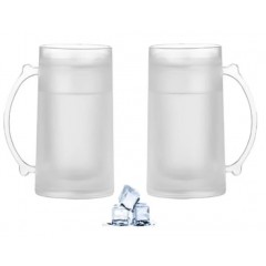 Set 2 halbe de bere, pentru congelator, pereti dublii cu lichid mentin bautura rece, 450 ml