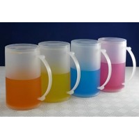 Set 2 halbe de bere, pentru congelator, pereti dublii cu lichid mentin bautura rece, 450 ml