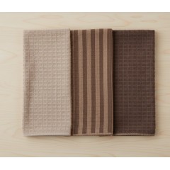 Set 3 prosoape de bucatarie, microfibra, bej/maro, 60x35 cm Set 3 prosoape de bucatarie, microfibra, bej/maro, 60x35 cm