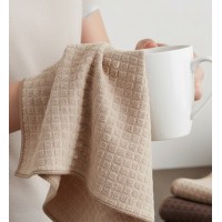 Set 3 prosoape de bucatarie, microfibra, bej/maro, 60x35 cm