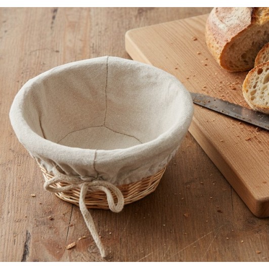 Cos paine, din rachita, husa din bumbac detasabila, 18x8 cm Cos paine, din rachita, husa din bumbac detasabila, 18x8 cm