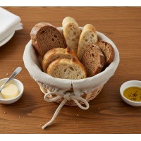 Cos paine, din rachita, husa din bumbac detasabila, 18x8 cm Cos paine, din rachita, husa din bumbac detasabila, 18x8 cm