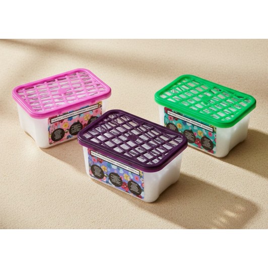 Set 3 buc dezumidificator, magnolie, orhidee si gardenie, 230 g, pentru spatii de pana la 30 m²