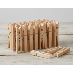 Set 50 carlige din lemn, pentru rufe, 8.5 cm