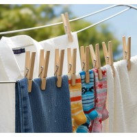 Set 50 carlige din lemn, pentru rufe, 8.5 cm