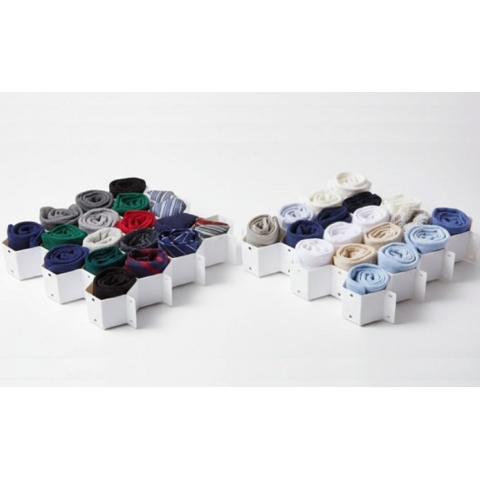 Set 2 buc organizator pentru sertare, 36x36x7 cm, 18 compartimente, model fagure