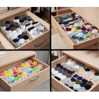 Set 2 buc organizator pentru sertare, 36x36x7 cm, 18 compartimente, model fagure