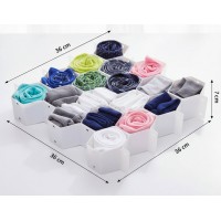 Set 2 buc organizator pentru sertare, 36x36x7 cm, 18 compartimente, model fagure