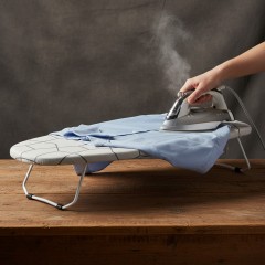 Masa de calcat mini, otel/bumbac/poliester, 73x32x13 cm