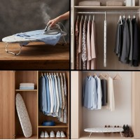 Masa de calcat mini, otel/bumbac/poliester, 73x32x13 cm