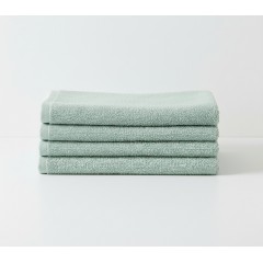 Set 4 buc prosop moale, bumbac 100%, marime medie/mica, 50x30 cm, verde menta, pentru fata sau maini