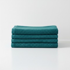 Set 4 buc prosop moale, bumbac 100%, marime medie, 70x50 cm, turcoaz, pentru fata, maini sau par